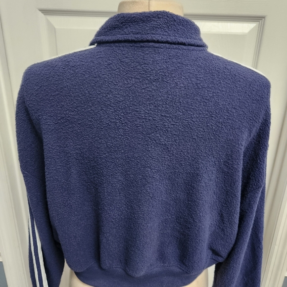 Victoria's Secret PINK Womens Fleece Cropped Polo Sweatshirt.Midnight Navy - Picture 6 of 12
